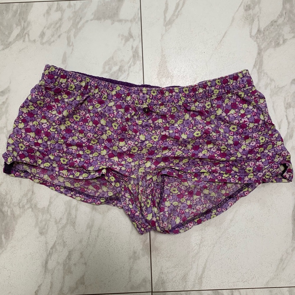 Purple floral comfy shorts